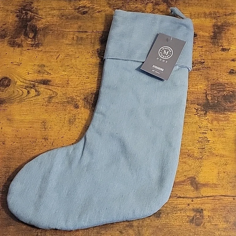 Martha Stewart Denim Blue Christmas Stocking 22